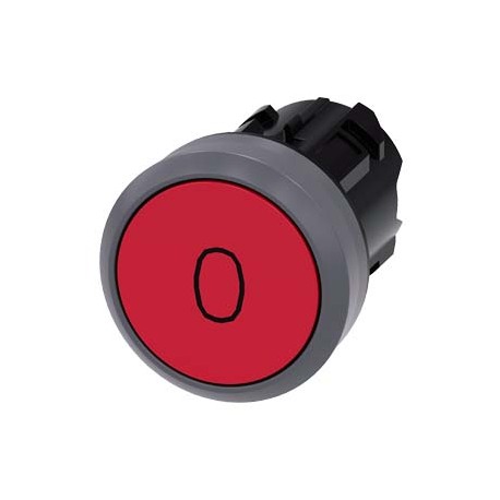3SU1030-0AB20-0AD0 - 3SU1030-0AB20-0AD0 SIEMENS Pushbutton, 22 mm, round, plastic with metal front ring, red, inscription: O, pus..