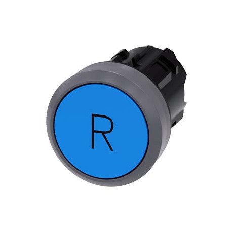 3SU1030-0AB50-0AR0 - 3SU1030-0AB50-0AR0 SIEMENS Pushbutton, 22 mm, round, plastic with metal front ring, blue, inscription: R, pu..