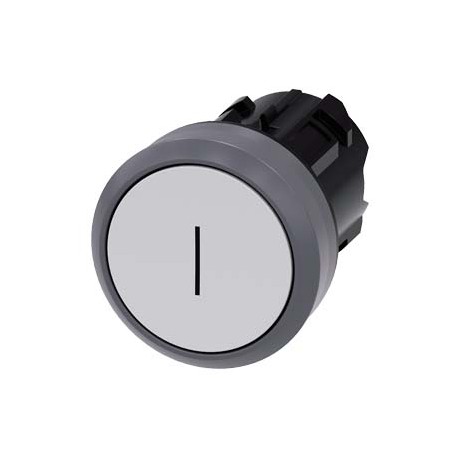 3SU1030-0AB60-0AC0 - 3SU1030-0AB60-0AC0 SIEMENS Pushbutton, 22 mm, round, plastic with metal front ring, white, inscription: I, p..