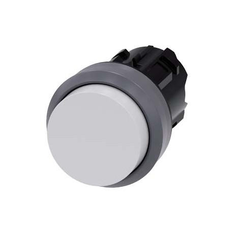 3SU1030-0BB60-0AA0 - 3SU1030-0BB60-0AA0 SIEMENS Pushbutton, 22 mm, round, plastic with metal front ring, white, pushbutton, raise..