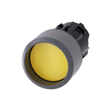 3SU1030-0CB30-0AA0 - 3SU1030-0CB30-0AA0 SIEMENS Pushbutton, 22 mm, round, plastic with metal front ring, yellow, Front ring, rais..