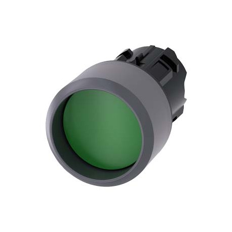 3SU1030-0CB40-0AA0 - 3SU1030-0CB40-0AA0 SIEMENS Pushbutton, 22 mm, round, plastic with metal front ring, green, Front ring, raise..