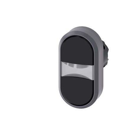3SU1030-3AB11-0AA0 - 3SU1030-3AB11-0AA0 SIEMENS Twin pushbutton, 22 mm, round, plastic with metal front ring, black, black, pushb..