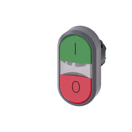 3SU1030-3AB42-0AK0 - 3SU1030-3AB42-0AK0 SIEMENS Twin pushbutton, 22 mm, round, plastic with metal front ring, green: I, red: O, p..
