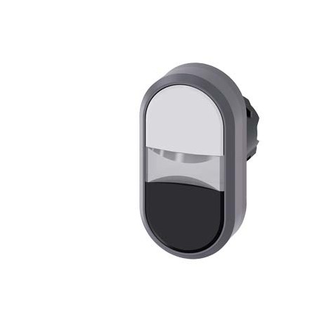 3SU1030-3AB61-0AA0 - 3SU1030-3AB61-0AA0 SIEMENS Twin pushbutton, 22 mm, round, plastic with metal front ring, white, black, pushb..