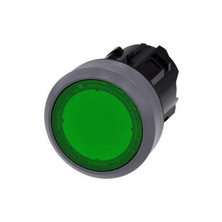 3SU1031-0AA40-0AA0 - 3SU1031-0AA40-0AA0 SIEMENS Illuminated pushbutton, 22 mm, round, plastic with metal front ring, green, pushb..