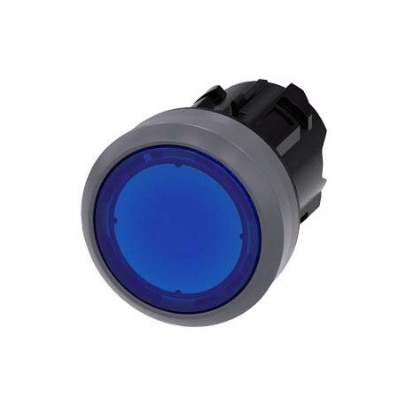 3SU1031-0AA50-0AA0 - 3SU1031-0AA50-0AA0 SIEMENS Illuminated pushbutton, 22 mm, round, plastic with metal front ring, blue, pushbu..