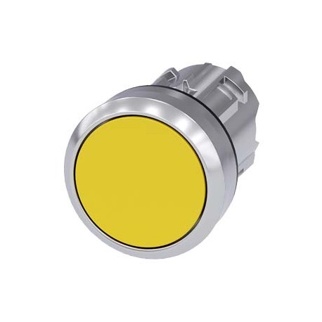 3SU1050-0AA30-0AA0 - 3SU1050-0AA30-0AA0 SIEMENS Pushbutton, 22 mm, round, metal, shiny, yellow, pushbutton, flat, latching, Push-..