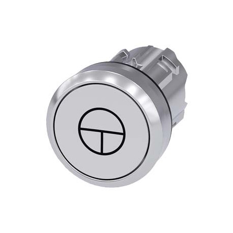 3SU1050-0AB60-0AB0 - 3SU1050-0AB60-0AB0 SIEMENS Pushbutton, 22 mm, round, metal, shiny, white, with symbol: jogging mode, pushbut..