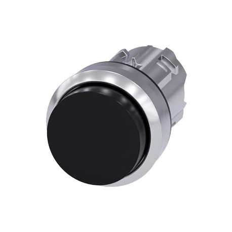3SU1050-0BB10-0AA0 - 3SU1050-0BB10-0AA0 SIEMENS Pushbutton, 22 mm, round, metal, shiny, black, pushbutton, raised momentary conta..