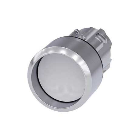 3SU1050-0CB60-0AA0 - 3SU1050-0CB60-0AA0 SIEMENS Pushbutton, 22 mm, round, metal, shiny, white, Front ring, raised, momentary cont..