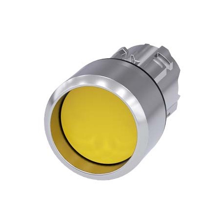 3SU1050-0CB30-0AA0 - 3SU1050-0CB30-0AA0 SIEMENS Pushbutton, 22 mm, round, metal, shiny, yellow, Front ring, raised, momentary con..