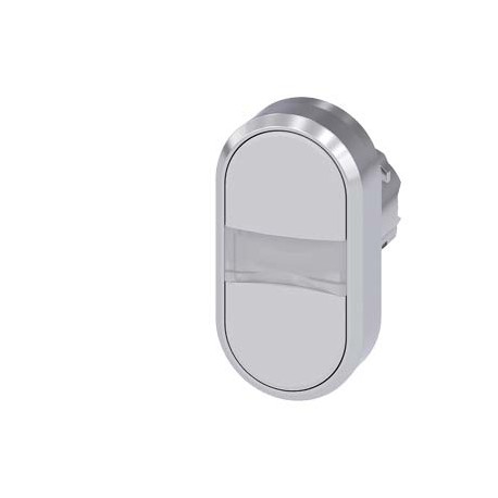 3SU1050-3AB66-0AA0 - 3SU1050-3AB66-0AA0 SIEMENS Twin pushbutton, 22 mm, round, metal, shiny, white, white, pushbuttons, flat