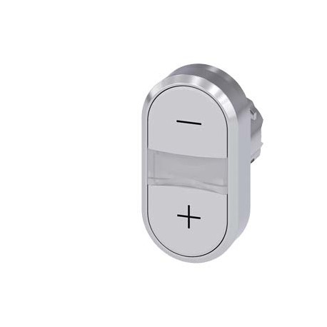3SU1050-3AB66-0AL0 - 3SU1050-3AB66-0AL0 SIEMENS Twin pushbutton, 22 mm, round, metal, shiny, white: -, white: +, pushbuttons, flat