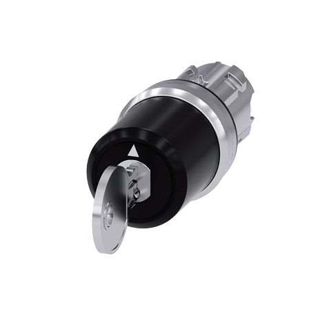 3SU1050-5PL11-0AA0 - 3SU1050-5PL11-0AA0 SIEMENS Key-operated switch BKS, 22 mm, round, metal, shiny, lock number S1, with 2 keys,..