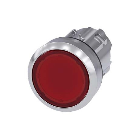 3SU1051-0AA20-0AA0 - 3SU1051-0AA20-0AA0 SIEMENS Illuminated pushbutton, 22 mm, round, metal, shiny, red, pushbutton, flat, latchi..