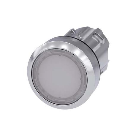 3SU1051-0AA60-0AA0 - 3SU1051-0AA60-0AA0 SIEMENS Illuminated pushbutton, 22 mm, round, metal, shiny, white, pushbutton, flat, latc..