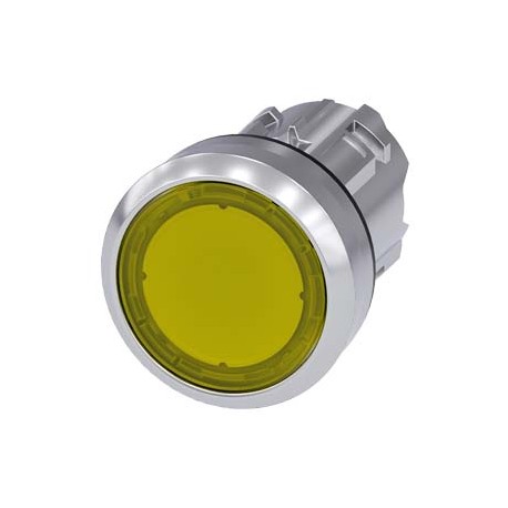 3SU1051-0AB30-0AA0 - 3SU1051-0AB30-0AA0 SIEMENS Illuminated pushbutton, 22 mm, round, metal, shiny, yellow, pushbutton, flat, mom..