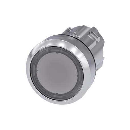 3SU1051-0AB70-0AA0 - 3SU1051-0AB70-0AA0 SIEMENS Illuminated pushbutton, 22 mm, round, metal, shiny, clear, pushbutton, flat, mome..