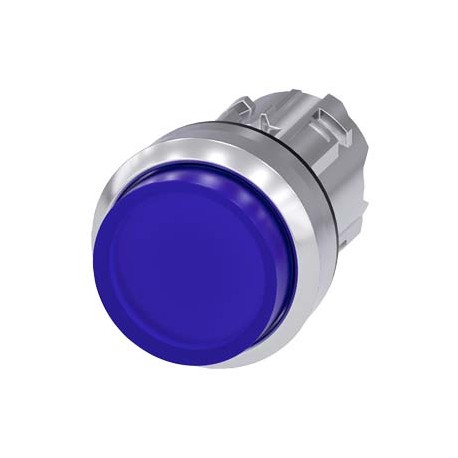 3SU1051-0BB50-0AA0 - 3SU1051-0BB50-0AA0 SIEMENS Illuminated pushbutton, 22 mm, round, metal, shiny, blue, pushbutton, raised, mom..