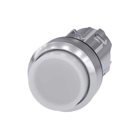 3SU1051-0BB60-0AA0 - 3SU1051-0BB60-0AA0 SIEMENS Illuminated pushbutton, 22 mm, round, metal, shiny, white, pushbutton, raised, mo..