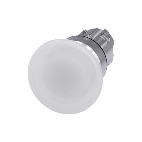 3SU1051-1BD60-0AA0 - 3SU1051-1BD60-0AA0 SIEMENS Illuminated mushroom pushbutton, 22 mm, round, metal, shiny, white, 40 mm, moment..