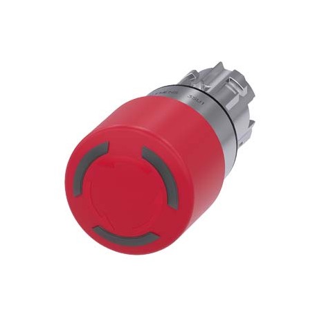 3SU1051-1GB20-0AA0 - 3SU1051-1GB20-0AA0 SIEMENS EMERGENCY STOP mushroom pushbutton, illuminable, 22 mm, round, metal, shiny, red,..