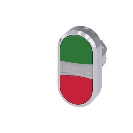 3SU1051-3AB42-0AA0 - 3SU1051-3AB42-0AA0 SIEMENS Illuminated twin pushbutton, 22 mm, round, metal, shiny, green, red, pushbuttons,..