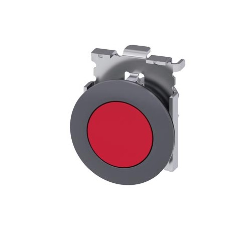 3SU1060-0JA20-0AA0 - 3SU1060-0JA20-0AA0 SIEMENS Pushbutton, 30 mm, round, metal, matte, red, front ring for flush installation, l..