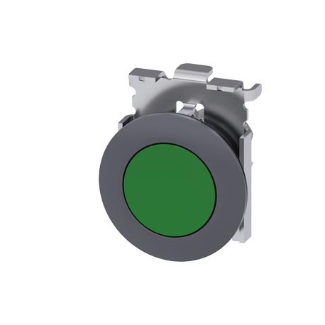 3SU1060-0JB40-0AA0 - 3SU1060-0JB40-0AA0 SIEMENS Pushbutton, 30 mm, round, metal, matte, green, front ring for flush installation,..