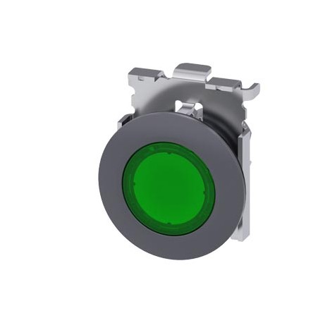 3SU1061-0JA40-0AA0 - 3SU1061-0JA40-0AA0 SIEMENS Illuminated pushbutton, 30 mm, round, metal, matte, green, front ring for flush i..