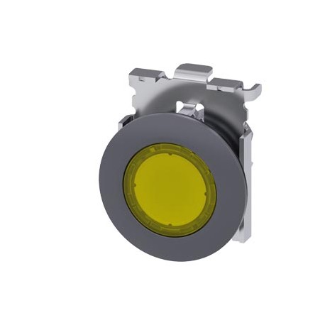 3SU1061-0JA30-0AA0 - 3SU1061-0JA30-0AA0 SIEMENS Illuminated pushbutton, 30 mm, round, metal, matte, yellow, front ring for flush ..