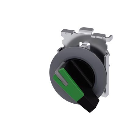 3SU1062-2EC40-0AA0 - 3SU1062-2EC40-0AA0 SIEMENS Selector switch, illuminable, 30 mm, round, metal, matte, green, selector switch,..
