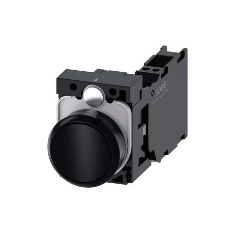 3SU1100-0AB10-3FA0 - 3SU1100-0AB10-3FA0 SIEMENS Pushbutton, 22 mm, round, plastic, black, pushbutton, flat, momentary contact typ..