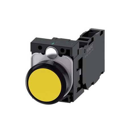 3SU1100-0AB30-1FA0 - 3SU1100-0AB30-1FA0 SIEMENS Pushbutton, 22 mm, round, plastic, yellow, pushbutton, flat, momentary contact ty..