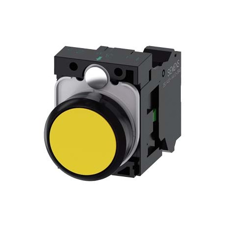 3SU1100-0AB30-3BA0 - 3SU1100-0AB30-3BA0 SIEMENS Pushbutton, 22 mm, round, plastic, yellow, pushbutton, flat, momentary contact ty..