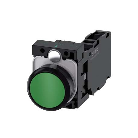3SU1100-0AB40-1FA0 - 3SU1100-0AB40-1FA0 SIEMENS Pushbutton, 22 mm, round, plastic, green, pushbutton, flat, momentary contact typ..