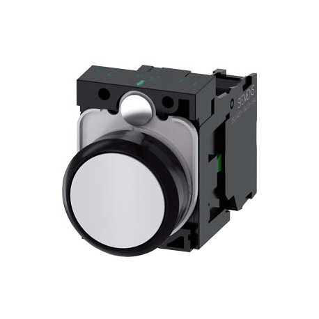 3SU1100-0AB60-1BA0 - 3SU1100-0AB60-1BA0 SIEMENS Pushbutton, 22 mm, round, plastic, white, pushbutton, flat, momentary contact typ..