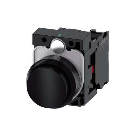 3SU1100-0BB10-1CA0 - 3SU1100-0BB10-1CA0 SIEMENS Pushbutton, 22 mm, round, plastic, black, pushbutton, raised, momentary contact t..