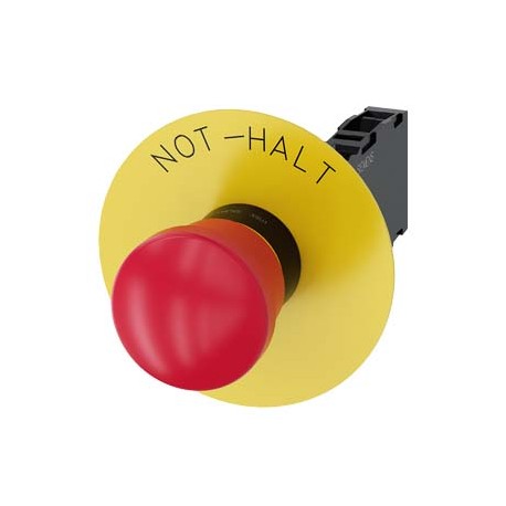 3SU1100-1HA20-1FH0 - 3SU1100-1HA20-1FH0 SIEMENS EMERGENCY STOP mushroom-type actuator, 22 mm, round, plastic, red, 40 mm, positiv..