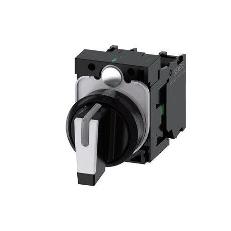 3SU1100-2BL60-1NA0 - 3SU1100-2BL60-1NA0 SIEMENS Selector switch, illuminable, 22 mm, round, plastic, white, selector switch, shor..