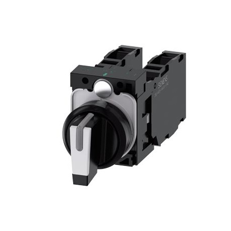 3SU1100-2BL60-1LA0 - 3SU1100-2BL60-1LA0 SIEMENS Selector switch, illuminable, 22 mm, round, plastic, white, selector switch, shor..