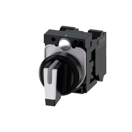 3SU1100-2BL60-3NA0 - 3SU1100-2BL60-3NA0 SIEMENS Selector switch, illuminable, 22 mm, round, plastic, white, selector switch, shor..