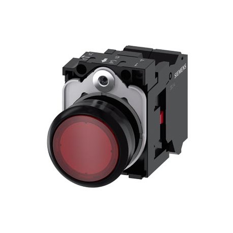3SU1102-0AB20-3CA0 - 3SU1102-0AB20-3CA0 SIEMENS Illuminated pushbutton, 22 mm, round, plastic, red, pushbutton, flat, momentary c..