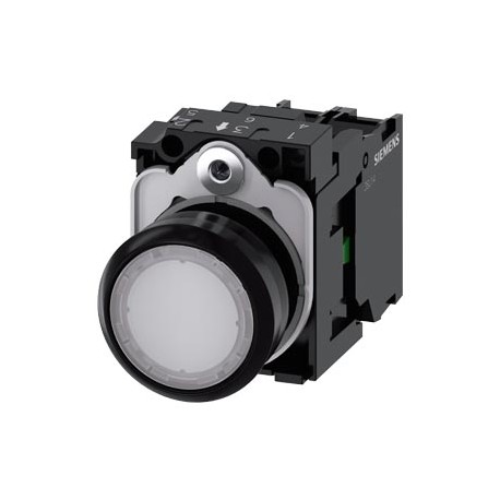 3SU1102-0AB60-1BA0 - 3SU1102-0AB60-1BA0 SIEMENS Illuminated pushbutton, 22 mm, round, plastic, white, pushbutton, flat, momentary..
