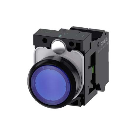 3SU1102-0AB50-3BA0 - 3SU1102-0AB50-3BA0 SIEMENS Illuminated pushbutton, 22 mm, round, plastic, blue, pushbutton, flat, momentary ..