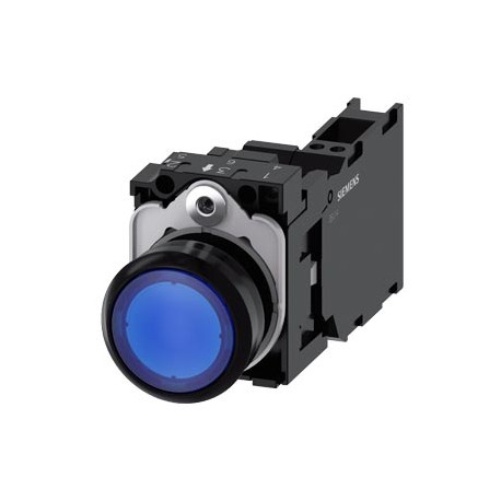 3SU1102-0AB50-3FA0 - 3SU1102-0AB50-3FA0 SIEMENS Illuminated pushbutton, 22 mm, round, plastic, blue, pushbutton, flat, momentary ..