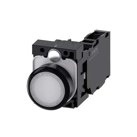 3SU1102-0AB60-1FA0 - 3SU1102-0AB60-1FA0 SIEMENS Illuminated pushbutton, 22 mm, round, plastic, white, pushbutton, flat, momentary..