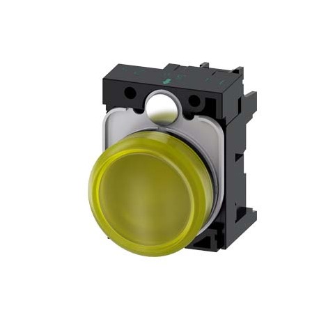 3SU1102-6AA30-1AA0 - 3SU1102-6AA30-1AA0 SIEMENS Indicator lights, 22 mm, round, plastic, yellow, lens, smooth, with holder, LED m..