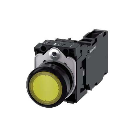 3SU1103-0AB30-1FA0 - 3SU1103-0AB30-1FA0 SIEMENS Illuminated pushbutton, 22 mm, round, plastic, yellow, pushbutton, flat, momentar..